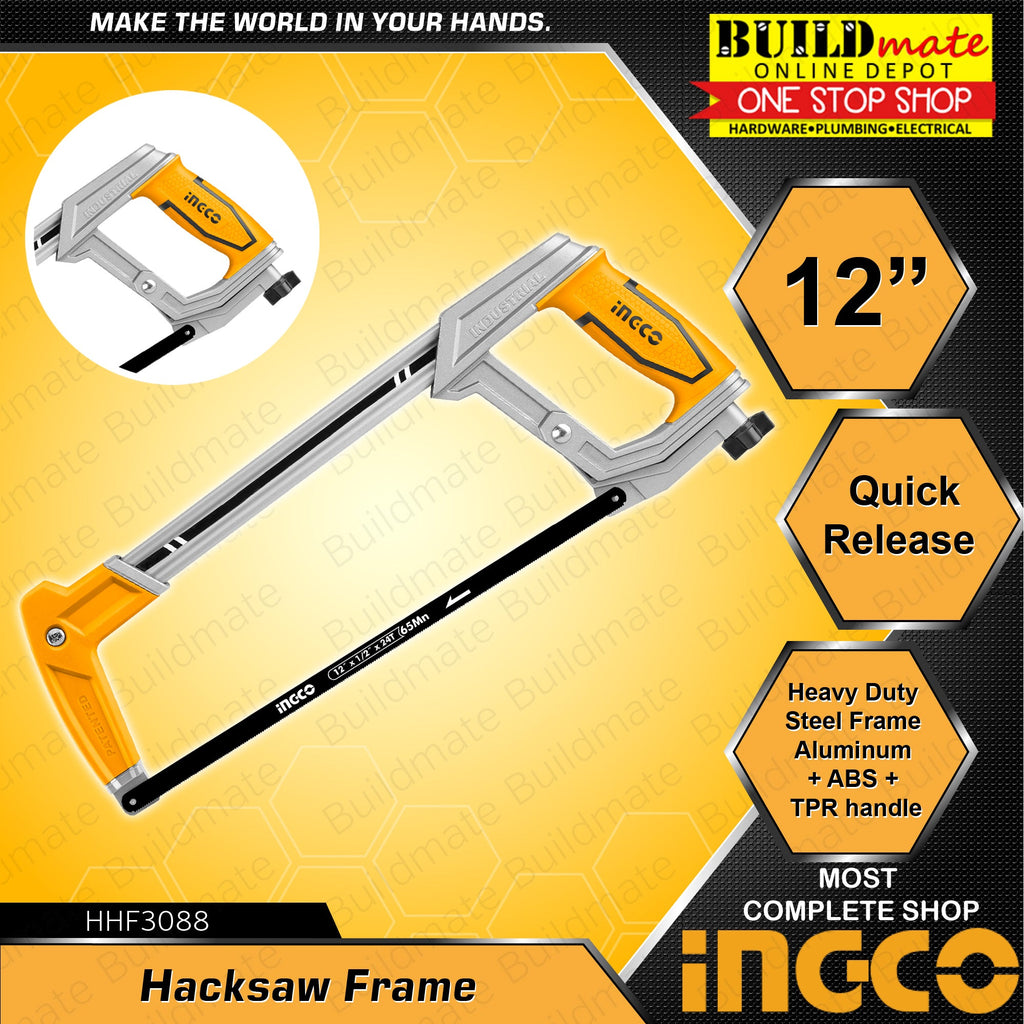 INGCO Heavy Duty Hacksaw Frame 12 inch 300mm HHF3088  •BUILDMATE• IHT