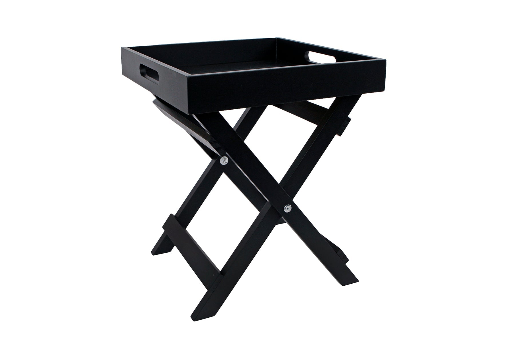 Butlertray "Milan" zwart hout 30x30x36cm
