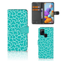 Samsung Galaxy A21s Hoesje Cracks Blue