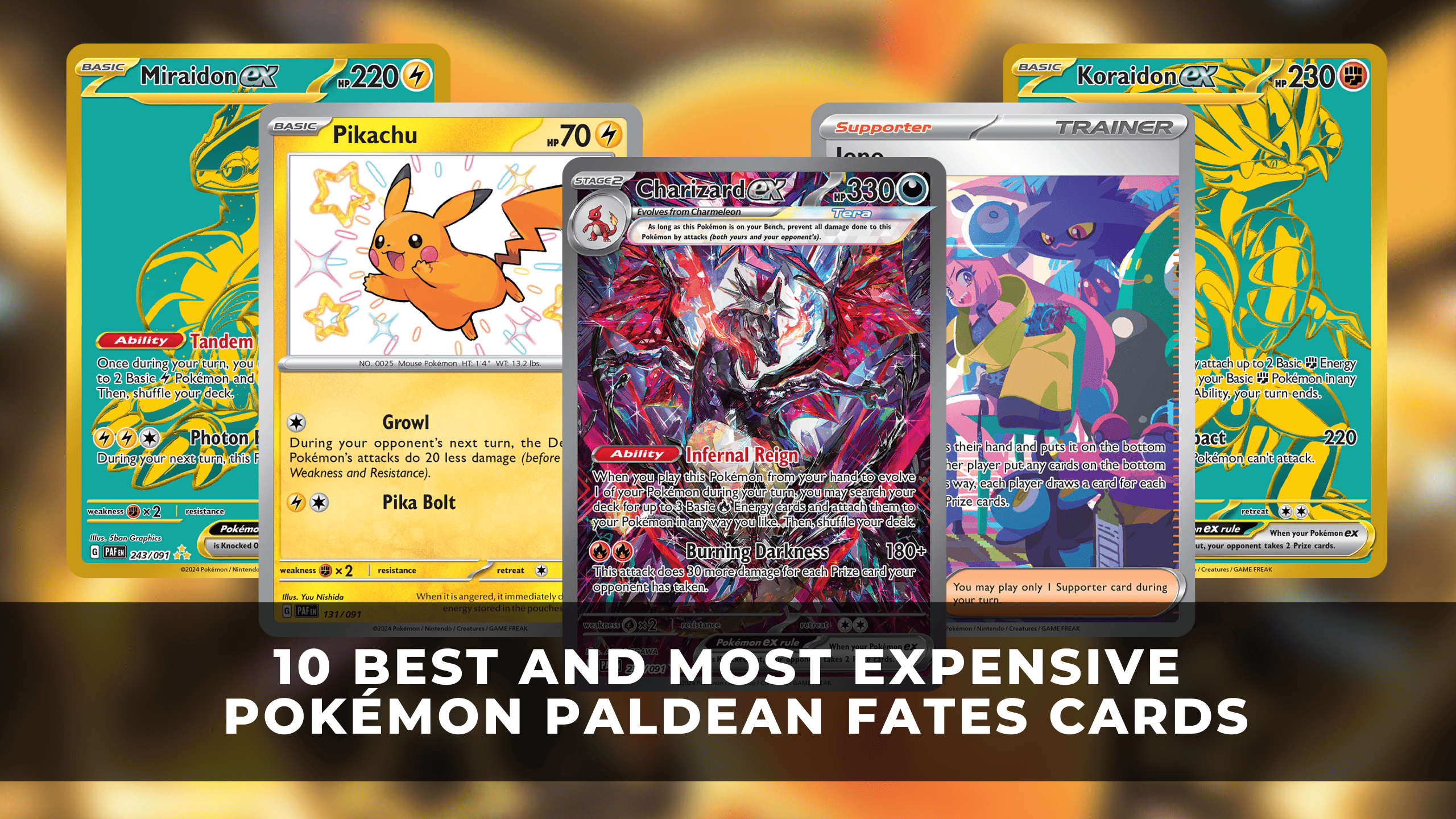 10 Best and Most Expensive Pokémon Paldean Fates Cards