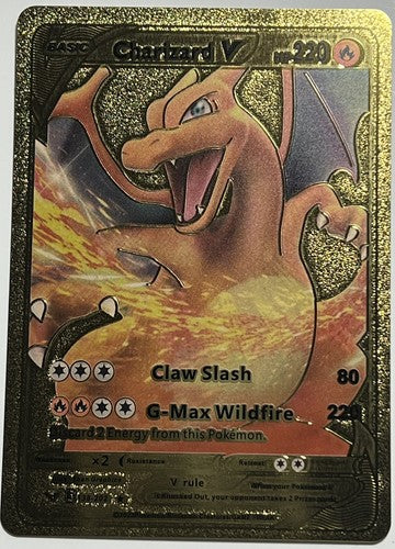 1 Basic Charizard V Pokemon Gold Foil Card - D 138-202 TCG Deck Gold Foil