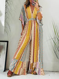 💃Retro Floral Jumpsuit💫met wijde mouwen, zakken, wijde broek
