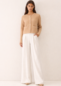 Crew Neck Cardigan in Honey/Gold