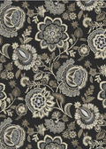 Petal | Custom Rugs Washable Print Carpet Runner Black Brown | Multi Color