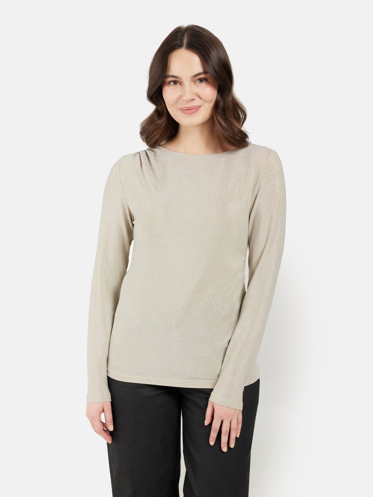 Langærmet T-shirt - Champagne - Glimmer