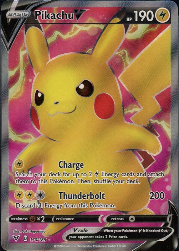 Pikachu V 2020 Sword & Shield: Vivid Voltage #170/185 Holo (Full Art) Price  Guide