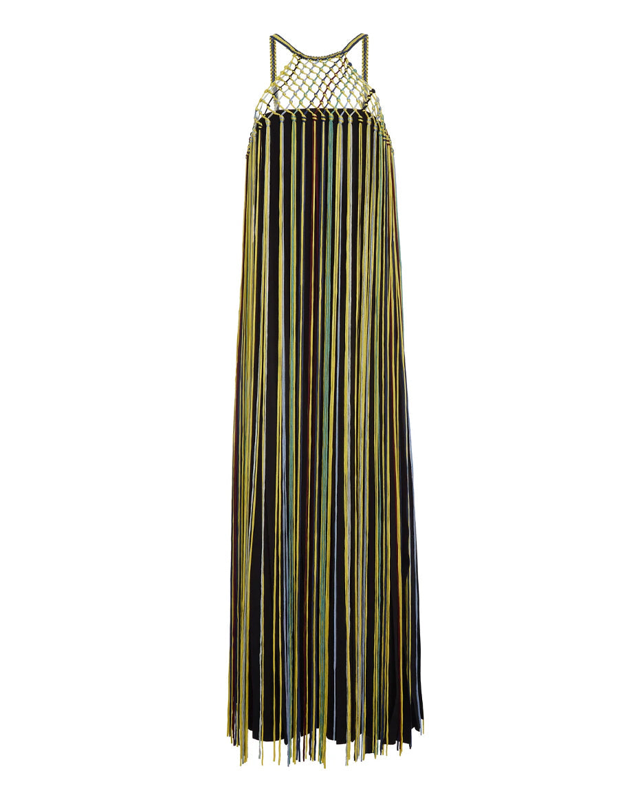 Gabriela Hearst Tacia fringe silk midi dress