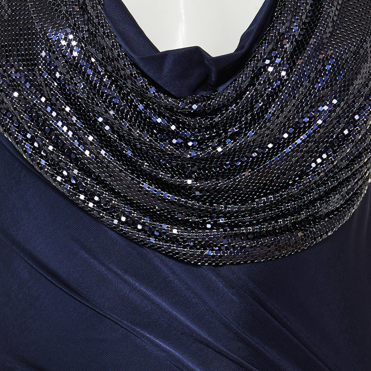 Long mesh and jersey dress