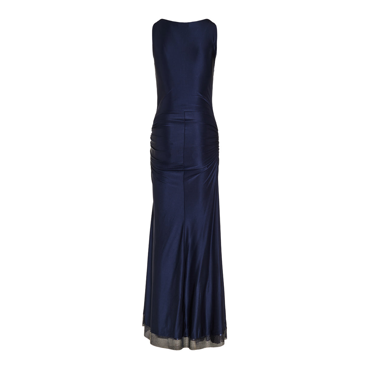 Long mesh and jersey dress