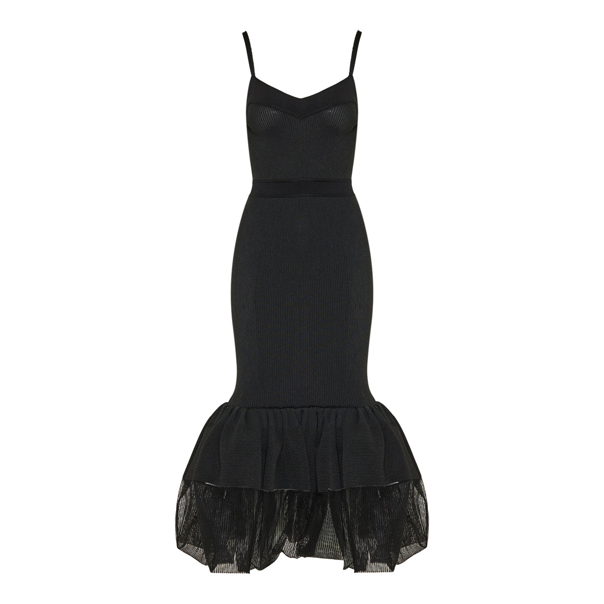 Open-back ruffled dress
