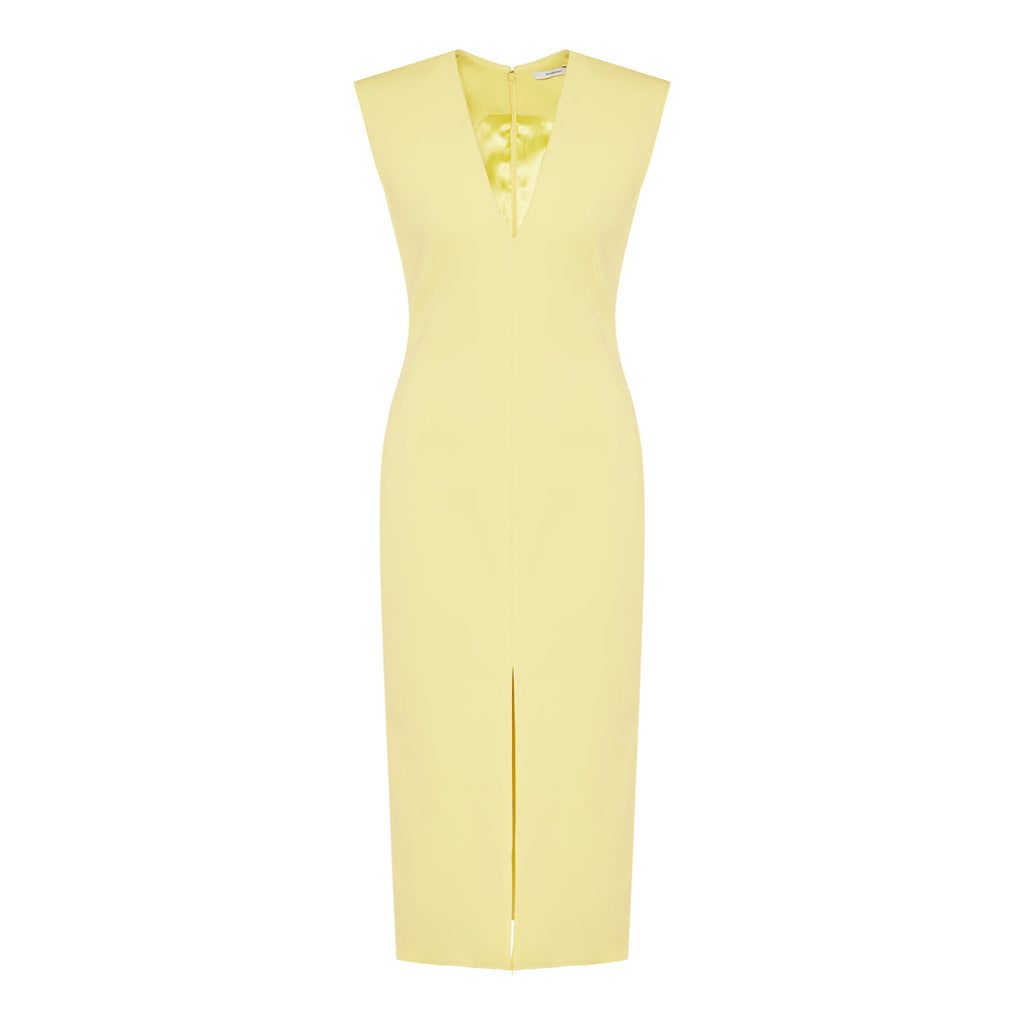 V-neck wool pencil dress