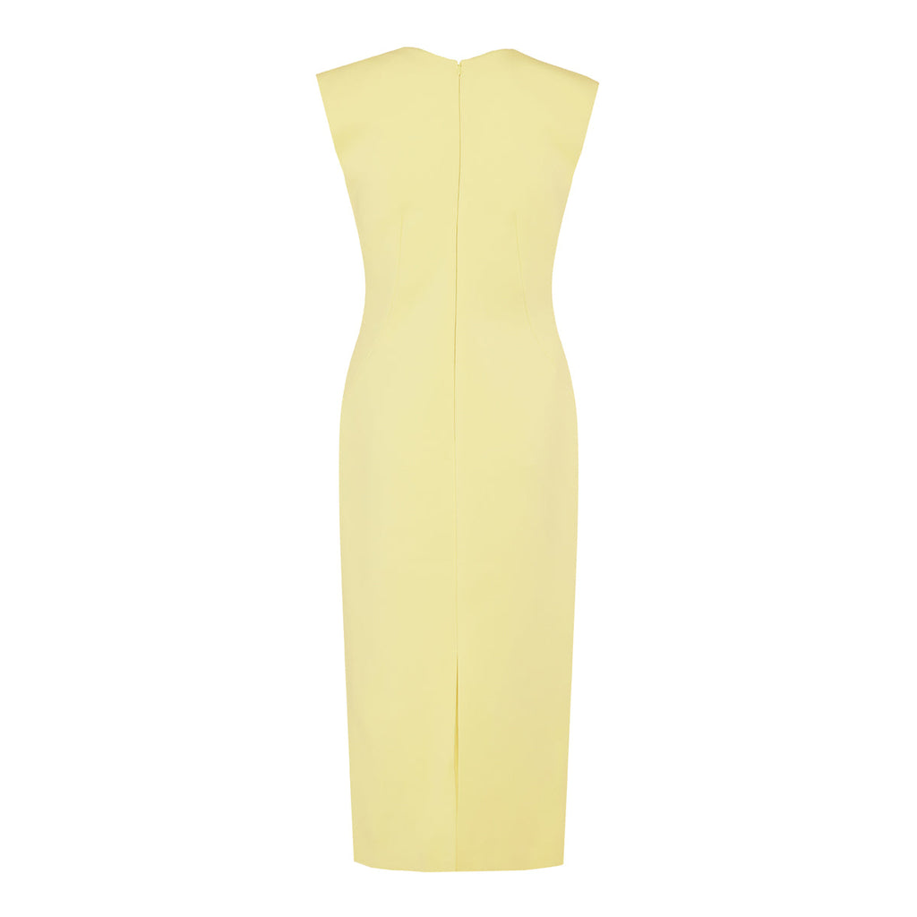 V-neck wool pencil dress