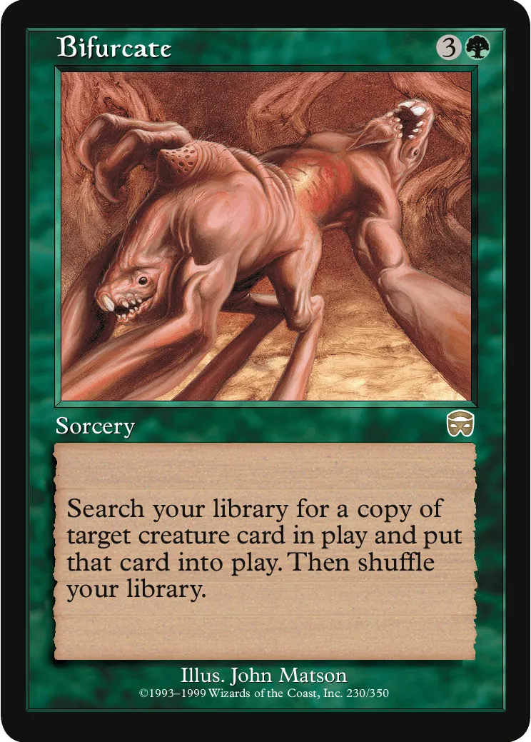 Rules Text: Search your library for a permanent, 4 cards