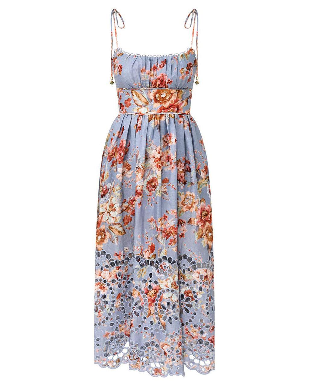 Zimmermann Awaken picnic floral chambray midi dress