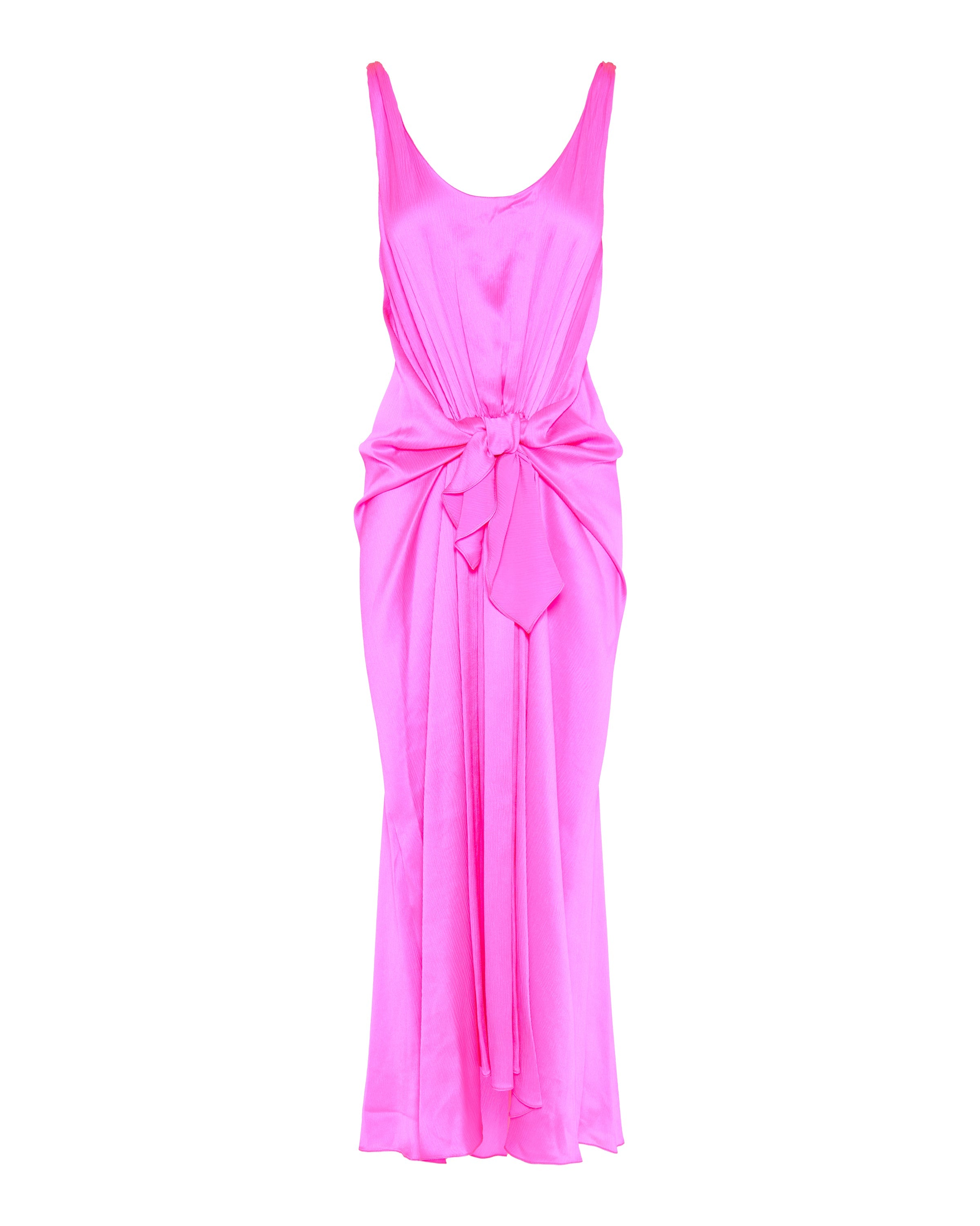 Jw Anderson Tie-detailed crinkled silk maxi dress