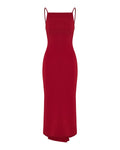 Sliced crepe cady midi dress