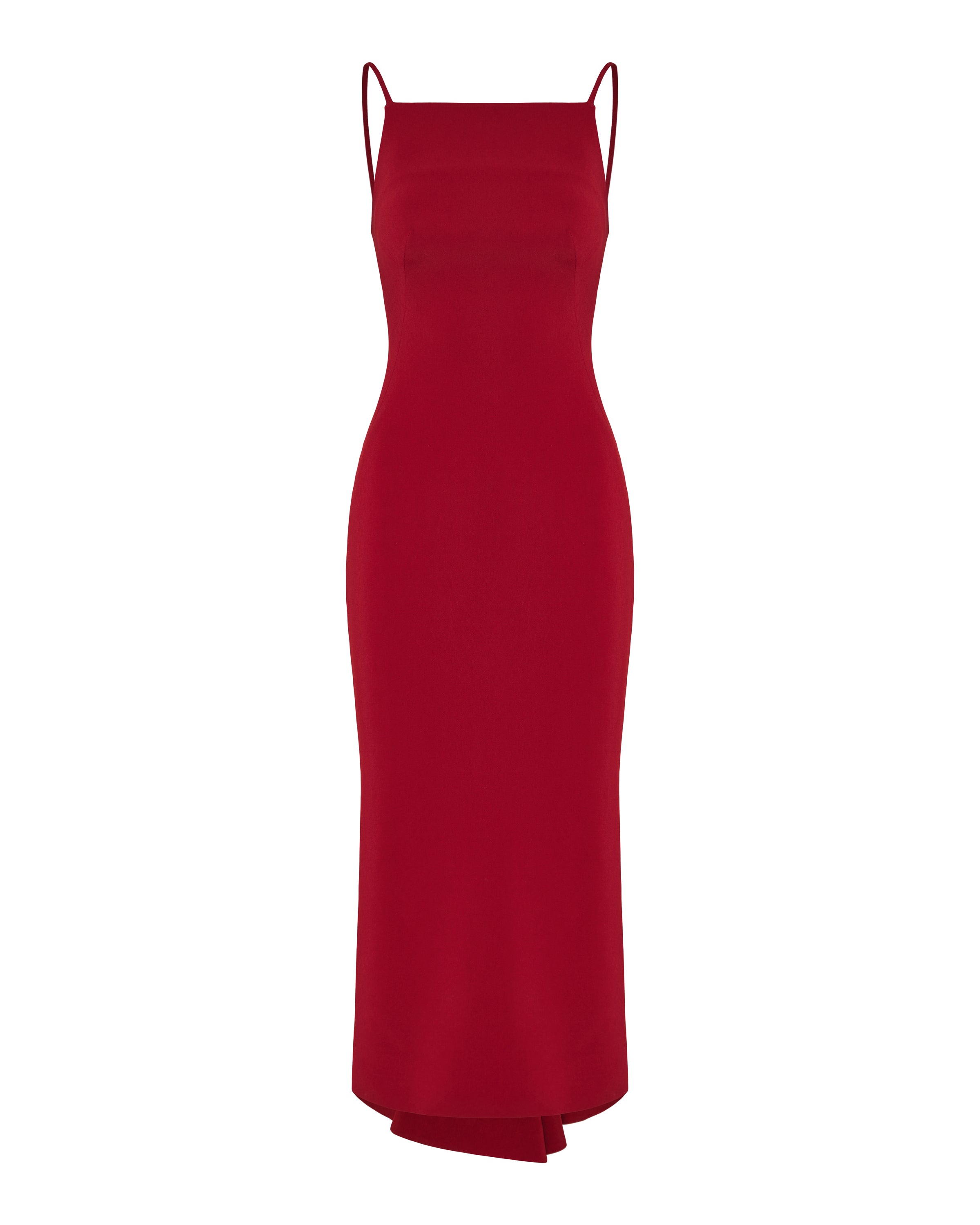 Sliced crepe cady midi dress