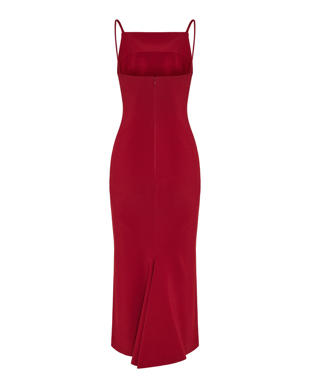 Sliced crepe cady midi dress