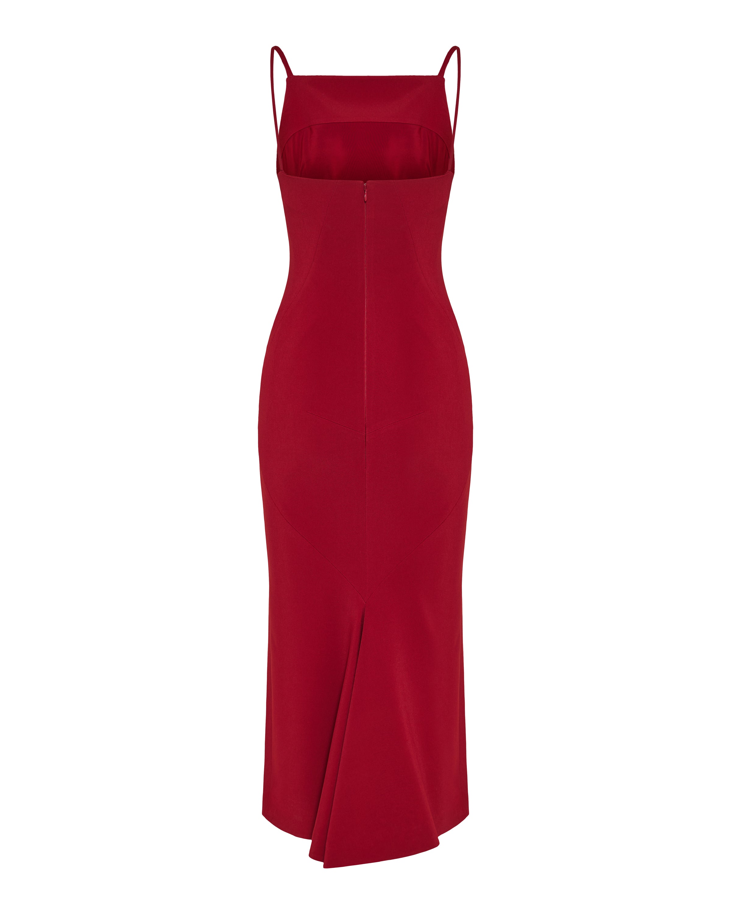 Sliced crepe cady midi dress