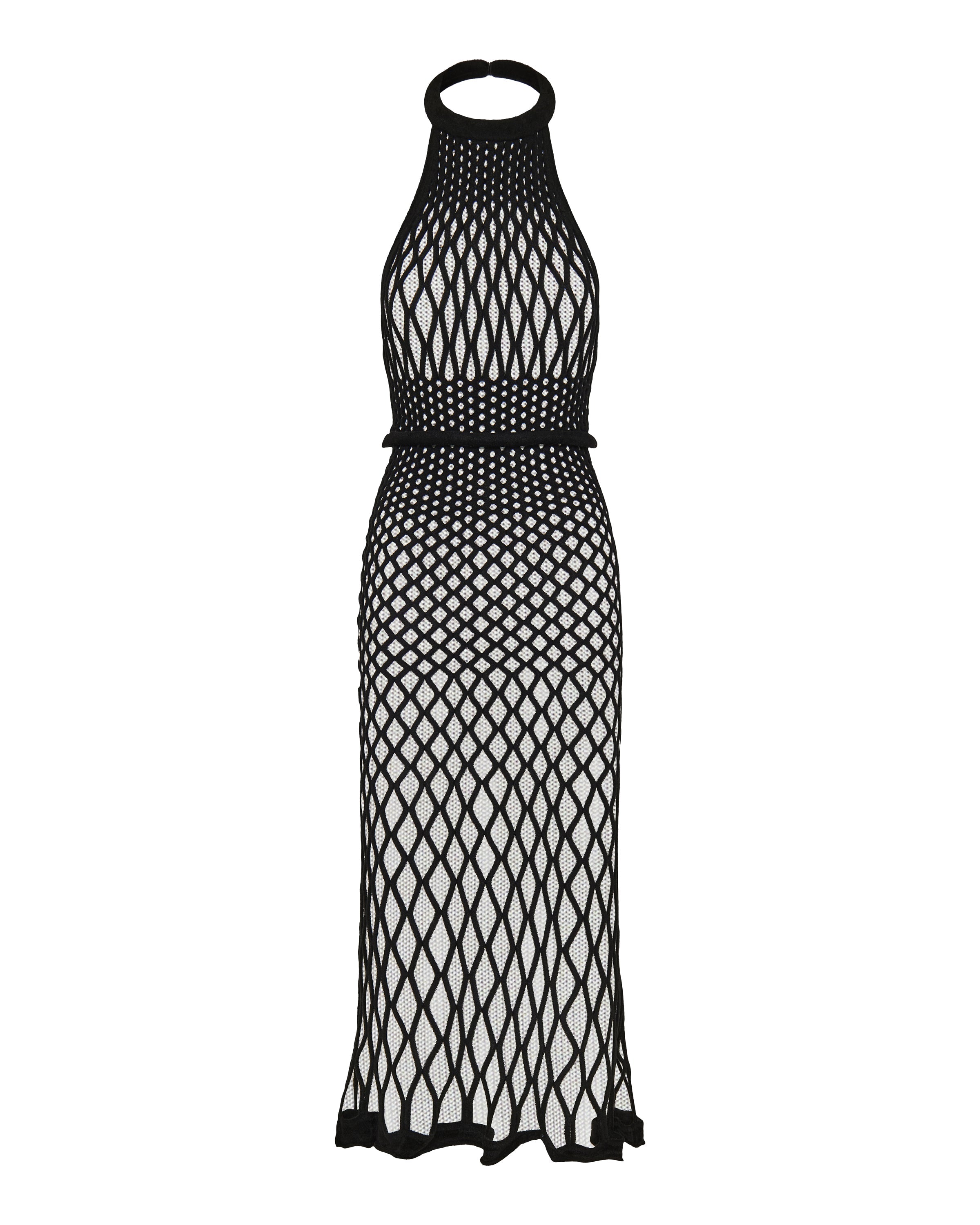 Halterneck mesh dress