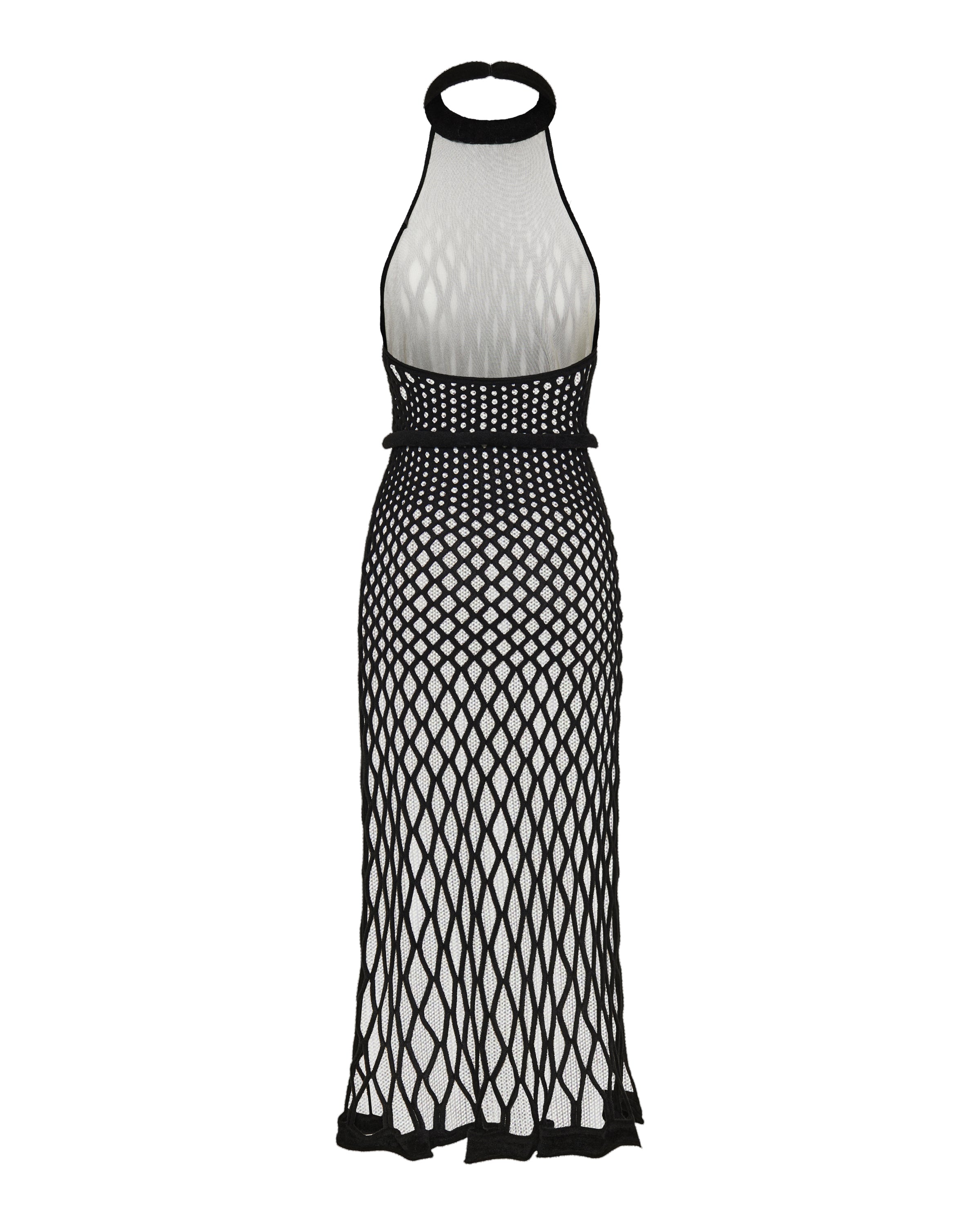 Halterneck mesh dress