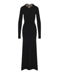 Jeweled backless knit gown