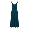 Flared rib knit midi dress