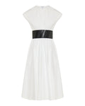 Belted cotton midi dress