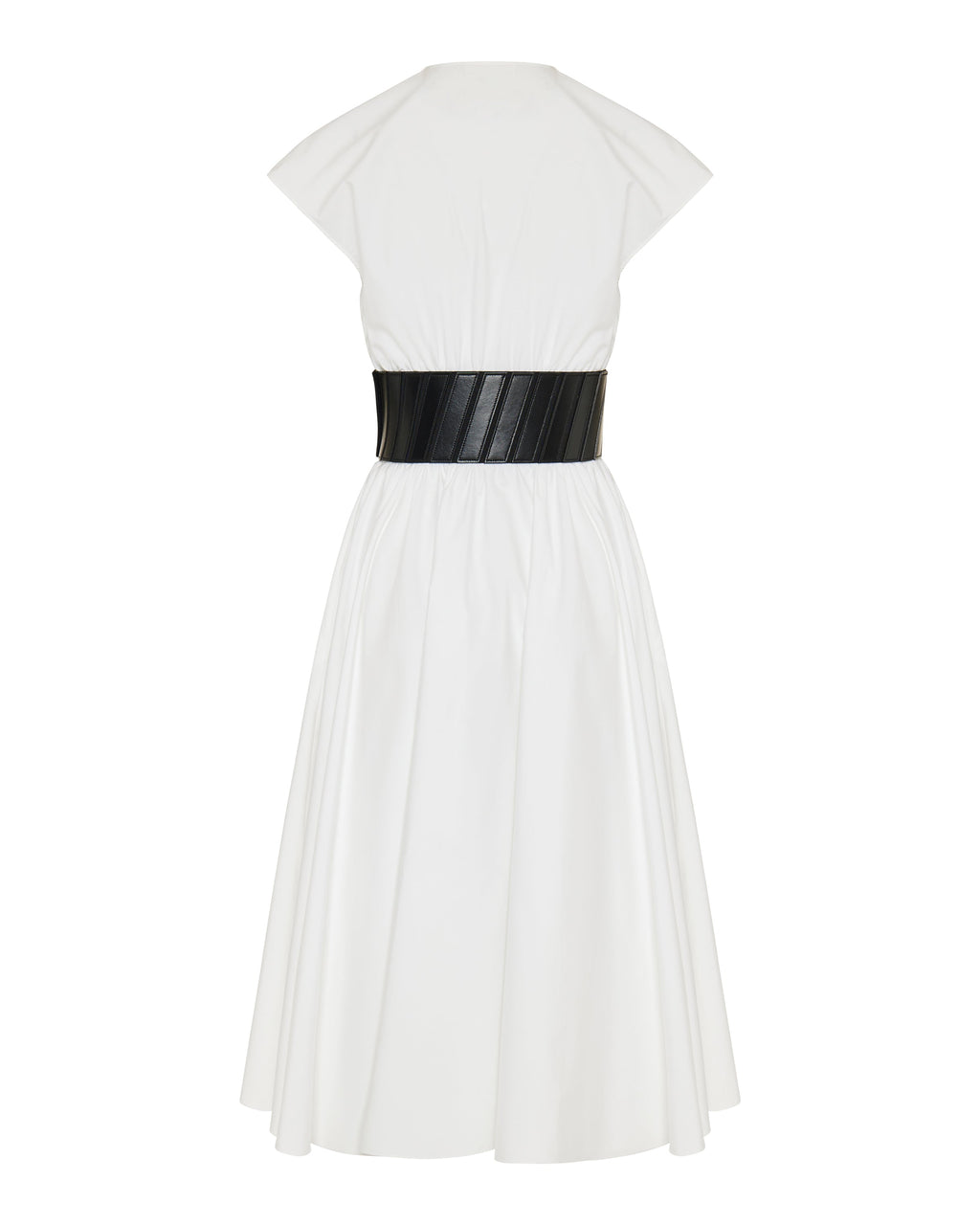 Belted cotton midi dress