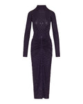 Draped fluid strass jersey dress