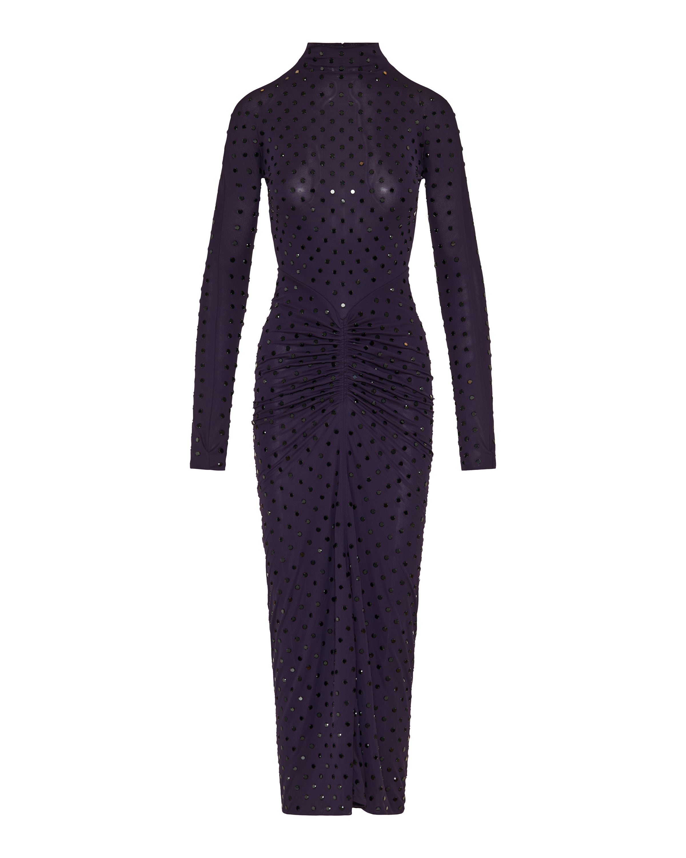 Draped fluid strass jersey dress