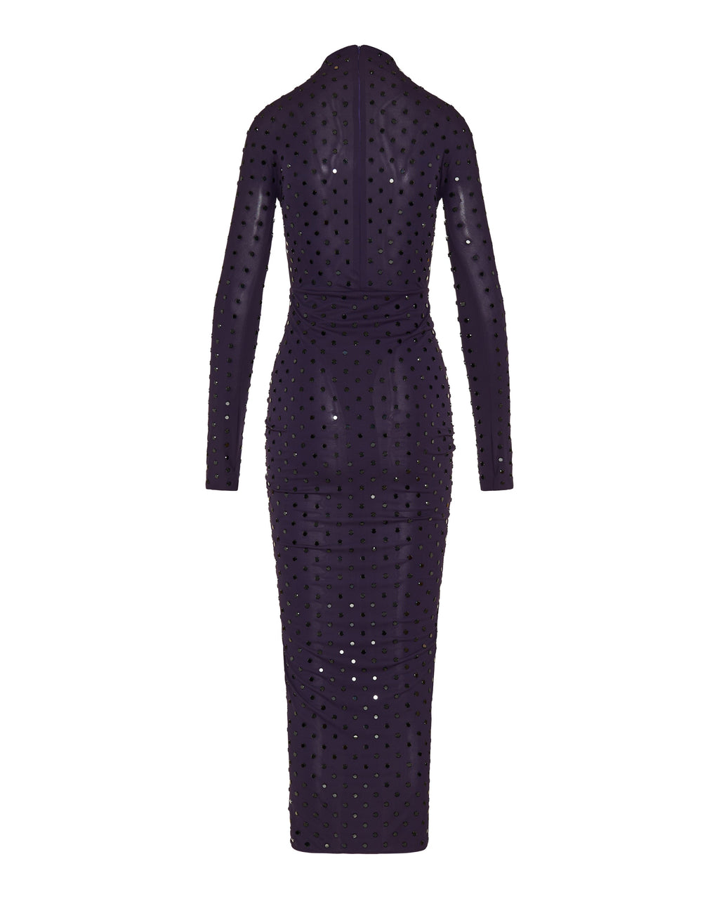 Draped fluid strass jersey dress