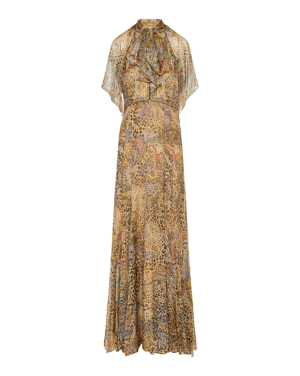Paisley print silk mini dress