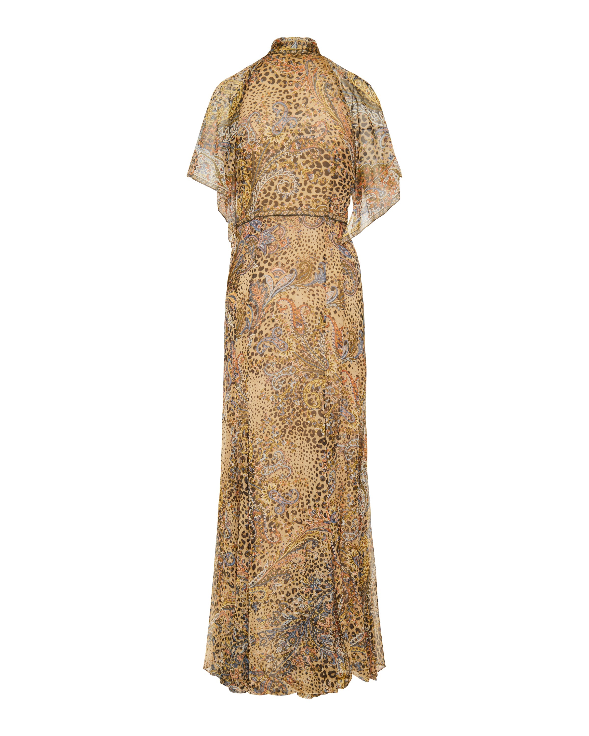Paisley print silk mini dress