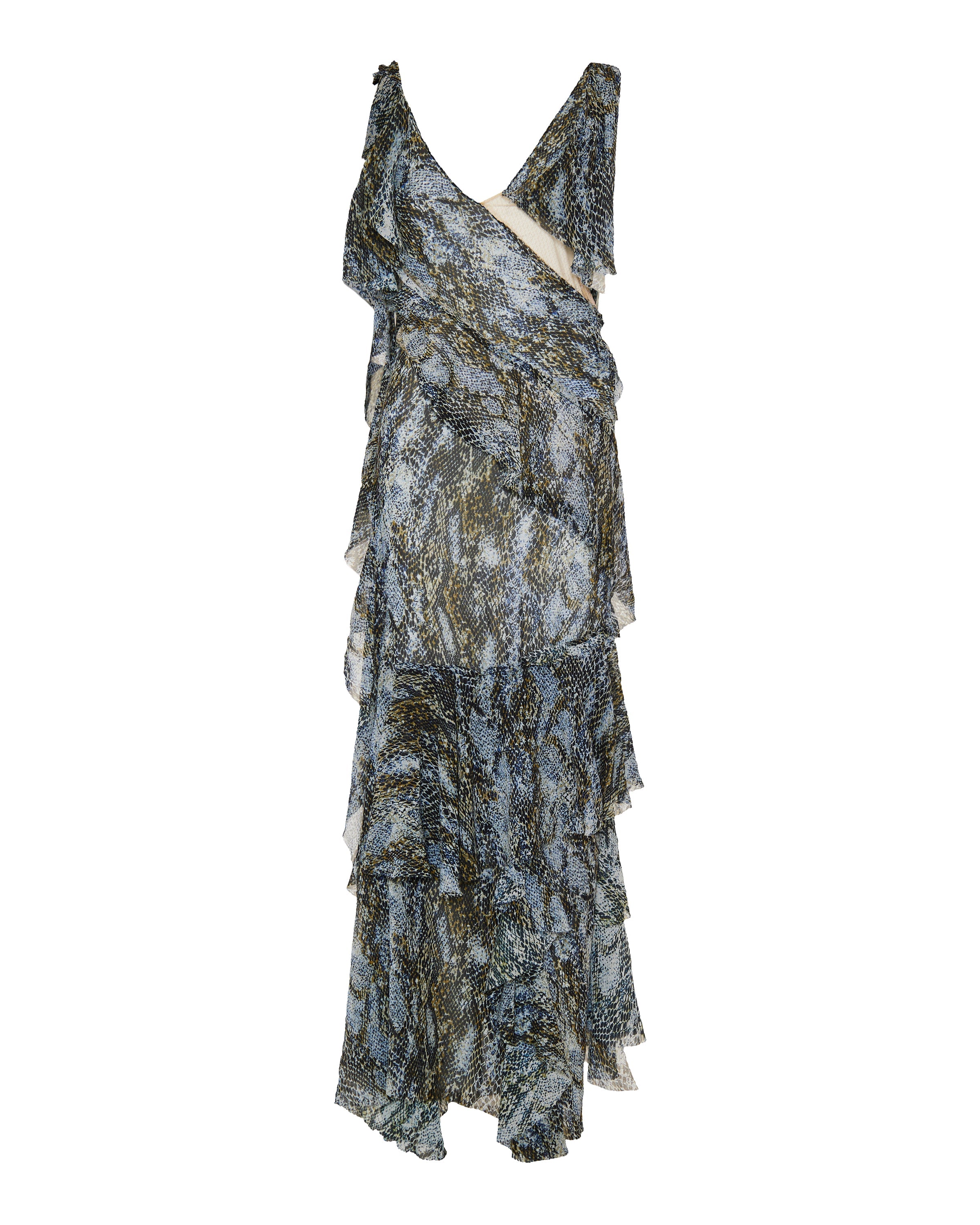 Unravelled serpent long dress
