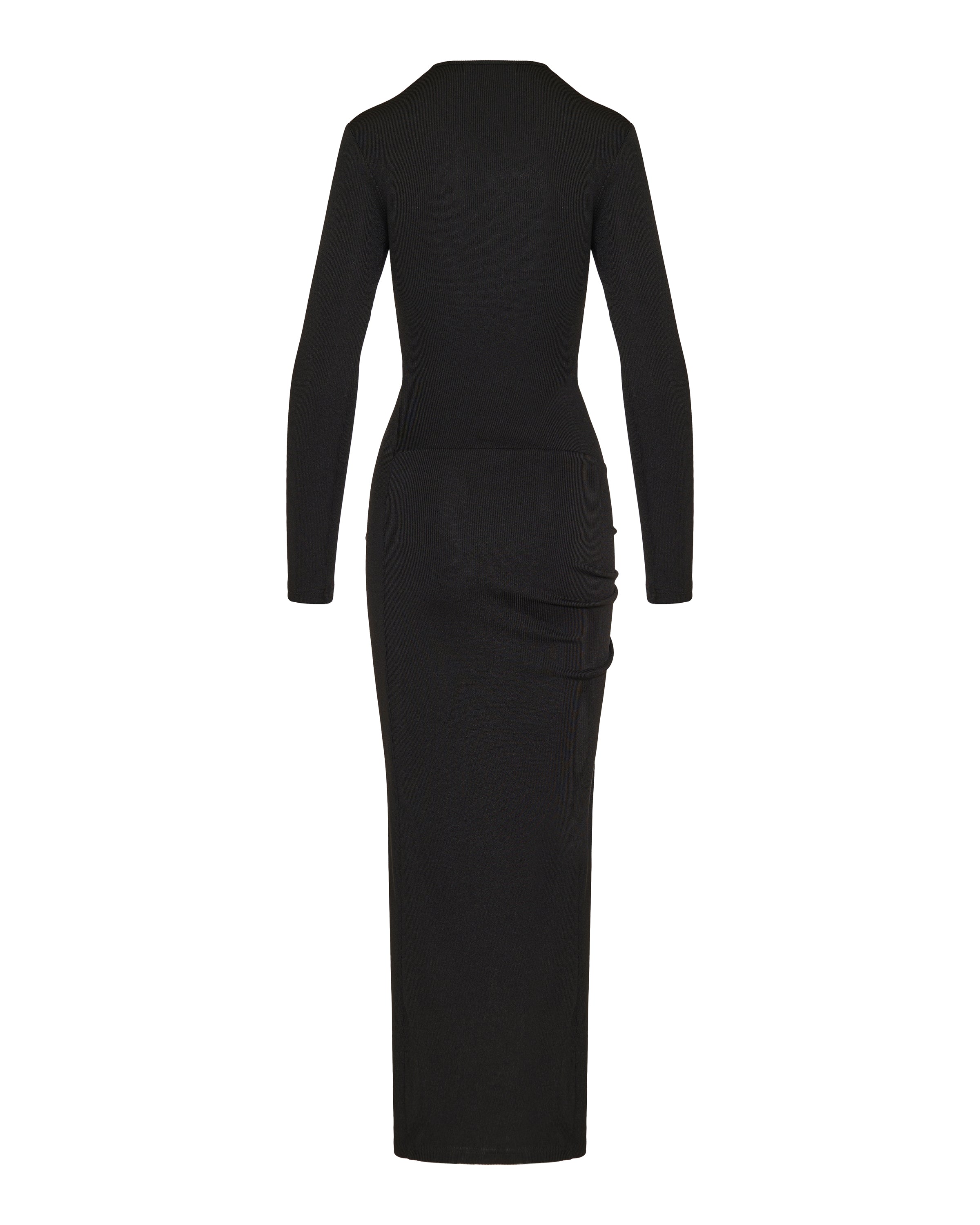 Crystal‑pendant open‑twist midi dress