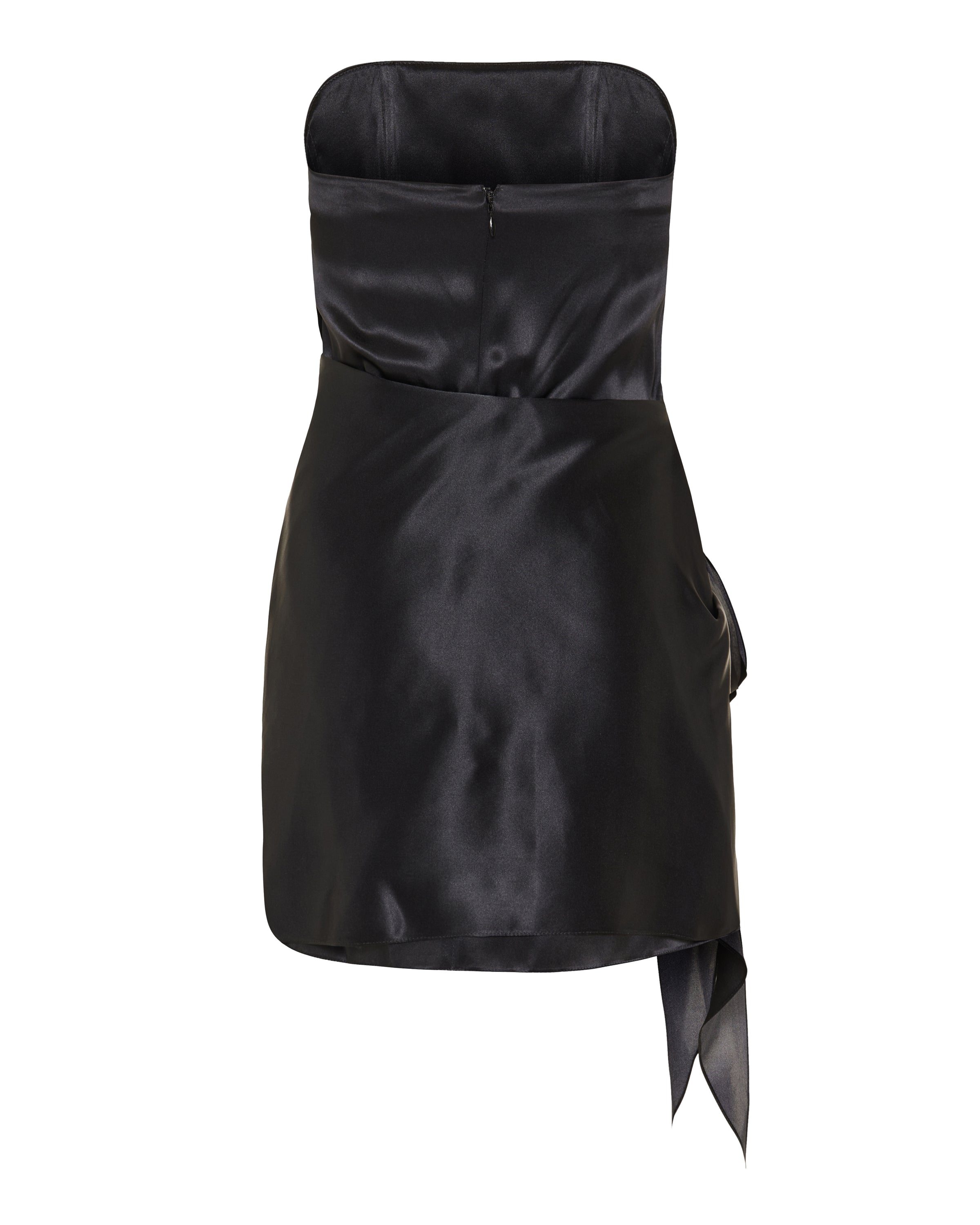 David Koma Front-tie strapless silk mini dress