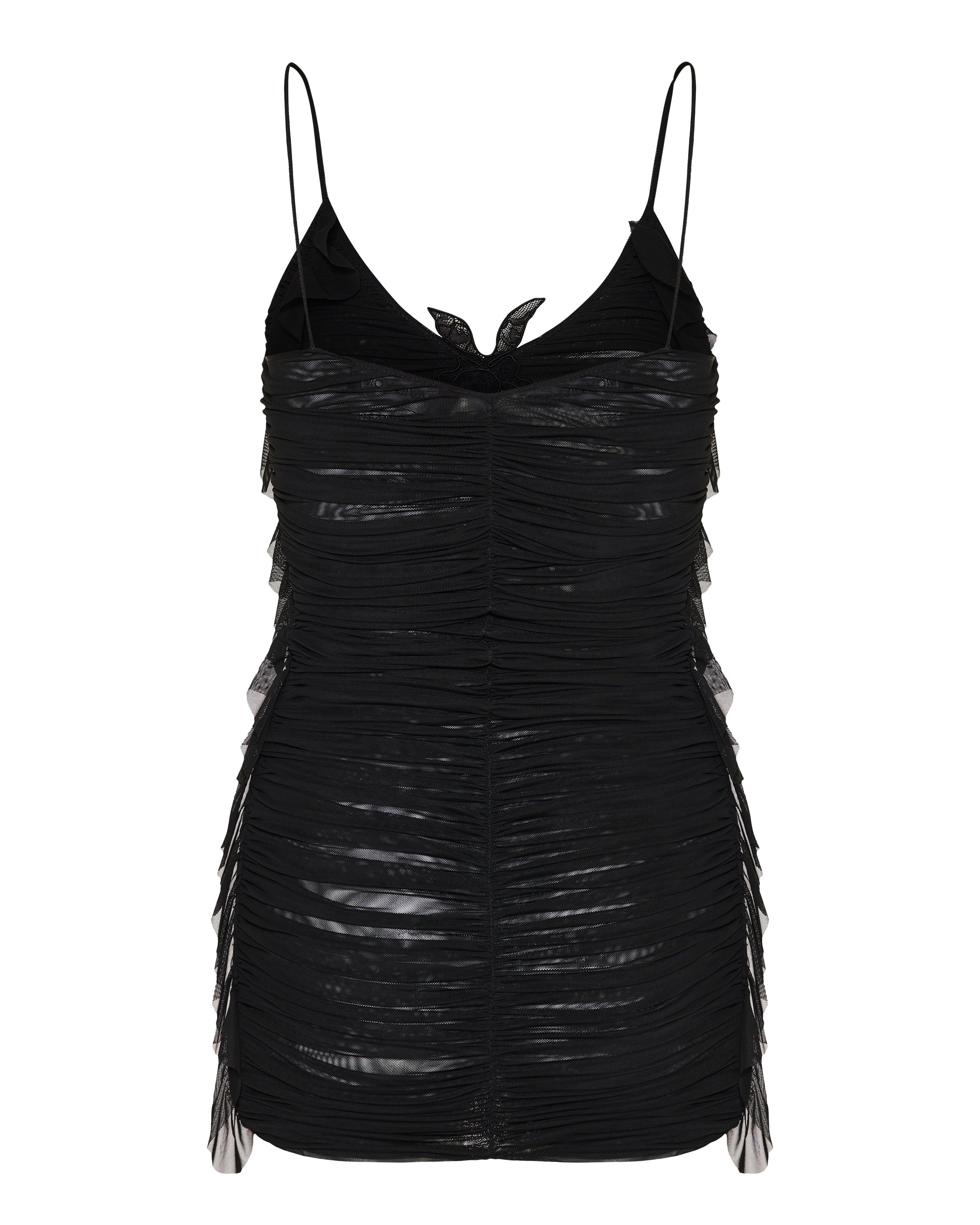 David Koma Ruched floral-embellished mini dress