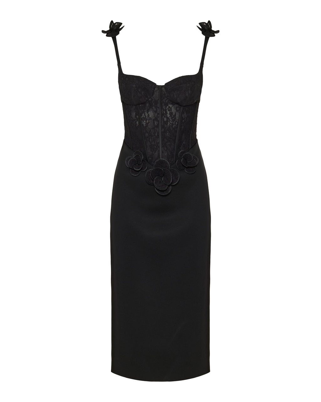 David Koma Floral embroidered contrast dress