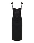 David Koma Floral embroidered contrast dress