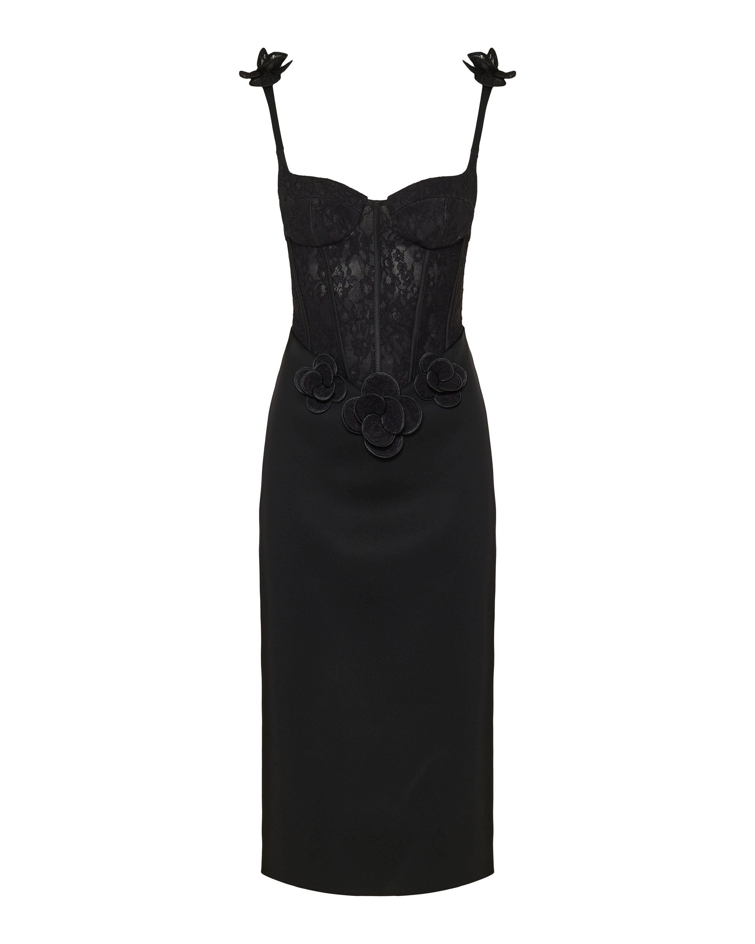 David Koma Floral embroidered contrast dress