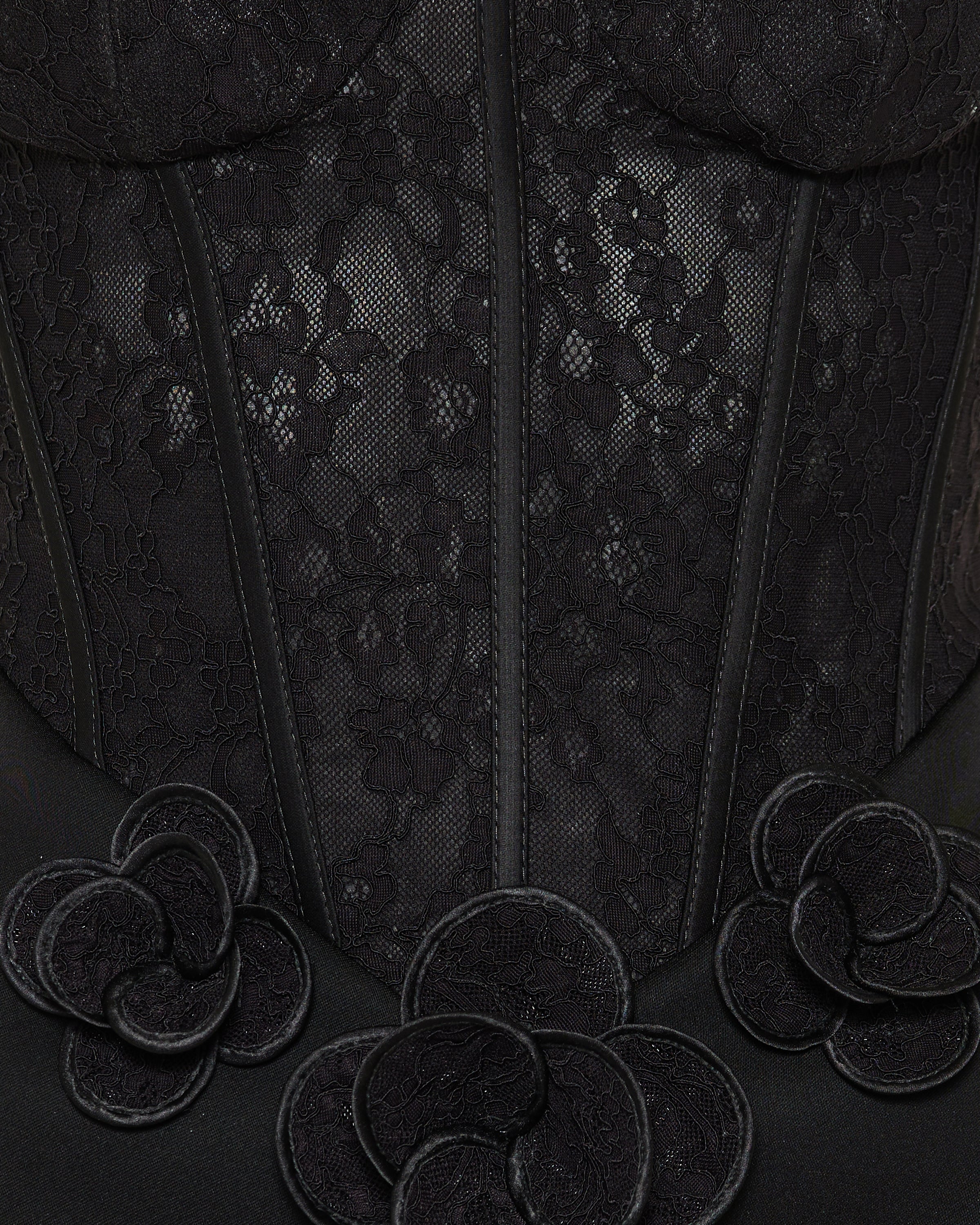 David Koma Floral embroidered contrast dress