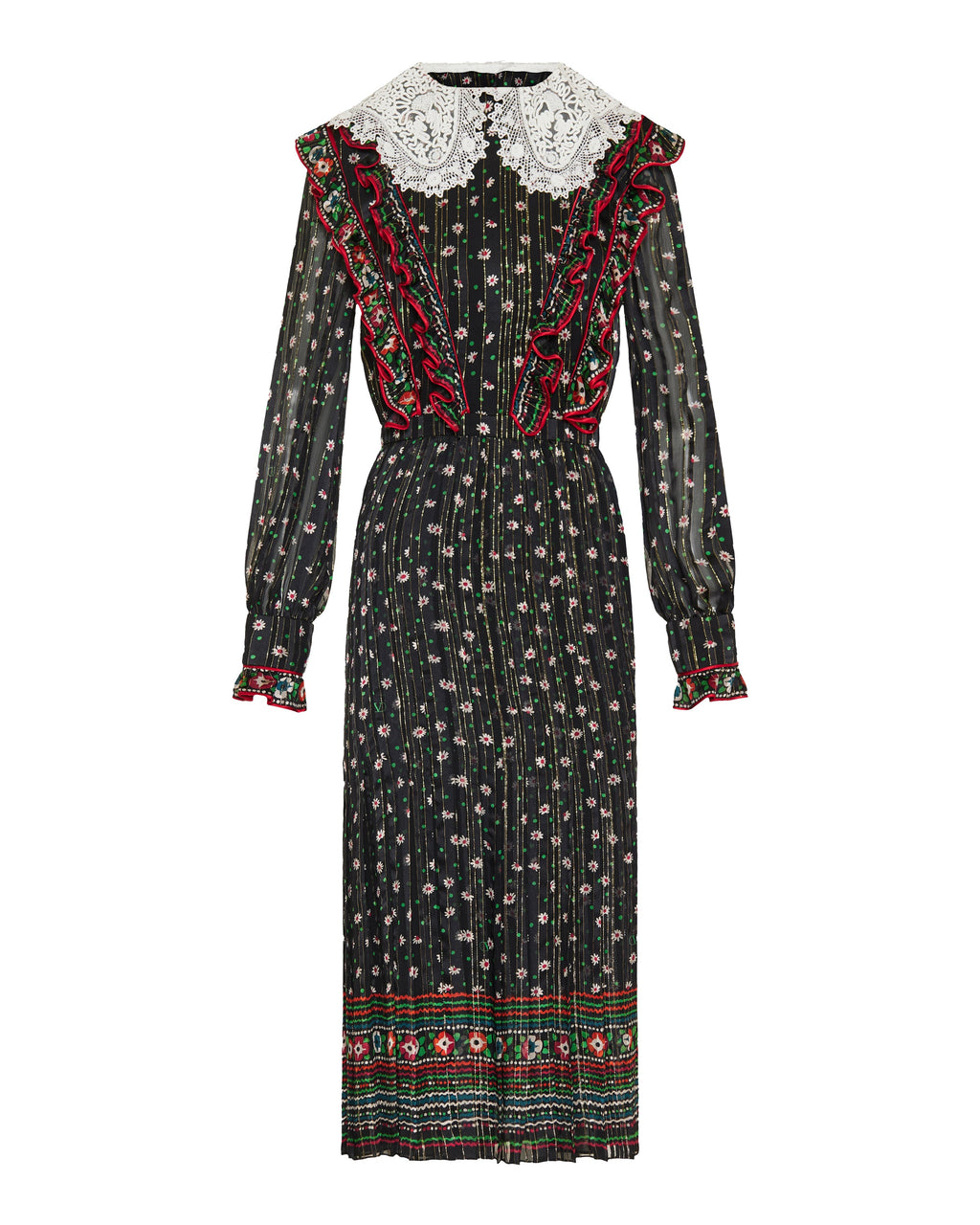 Floral-print silk midi dress