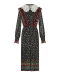 Floral-print silk midi dress