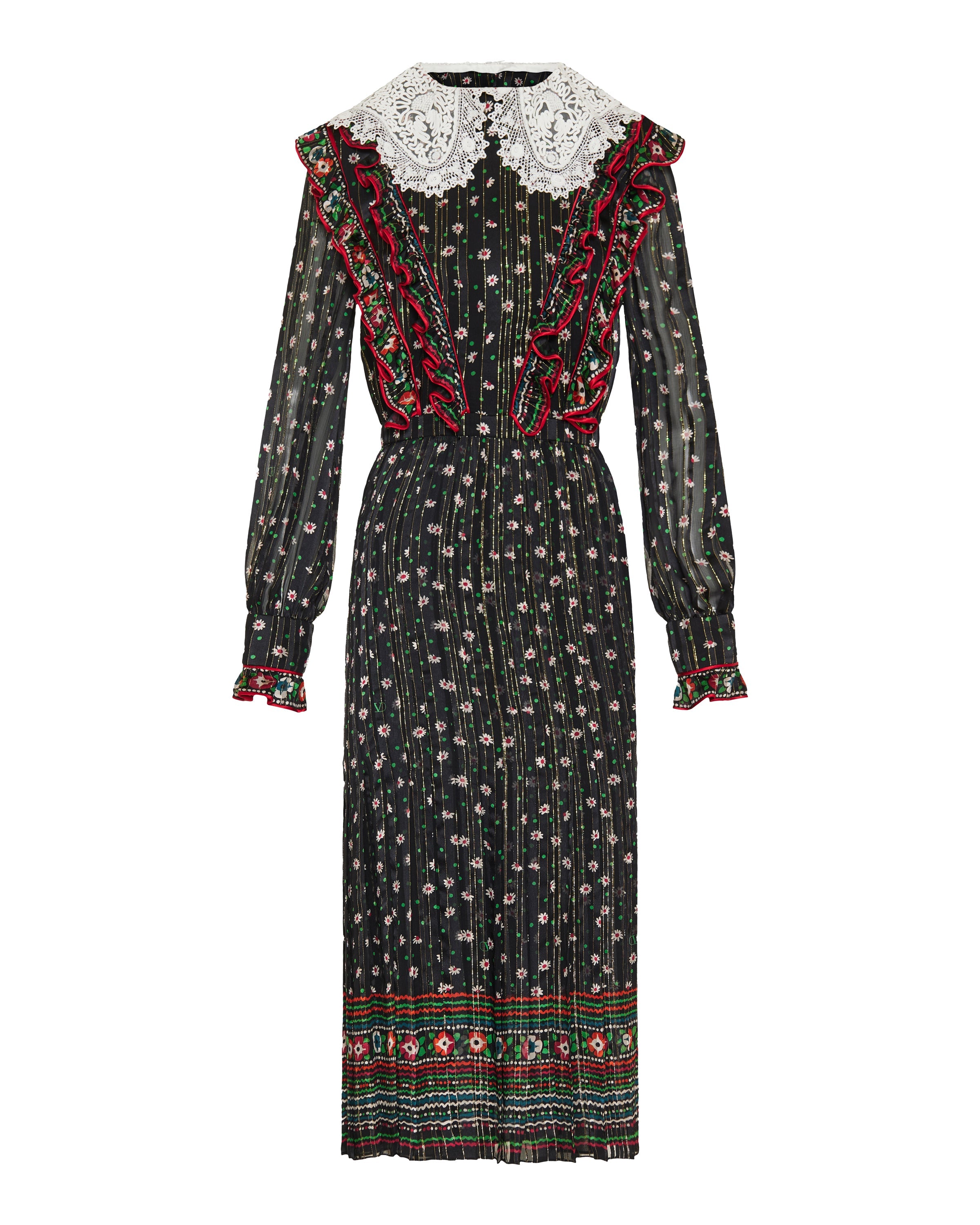 Floral-print silk midi dress