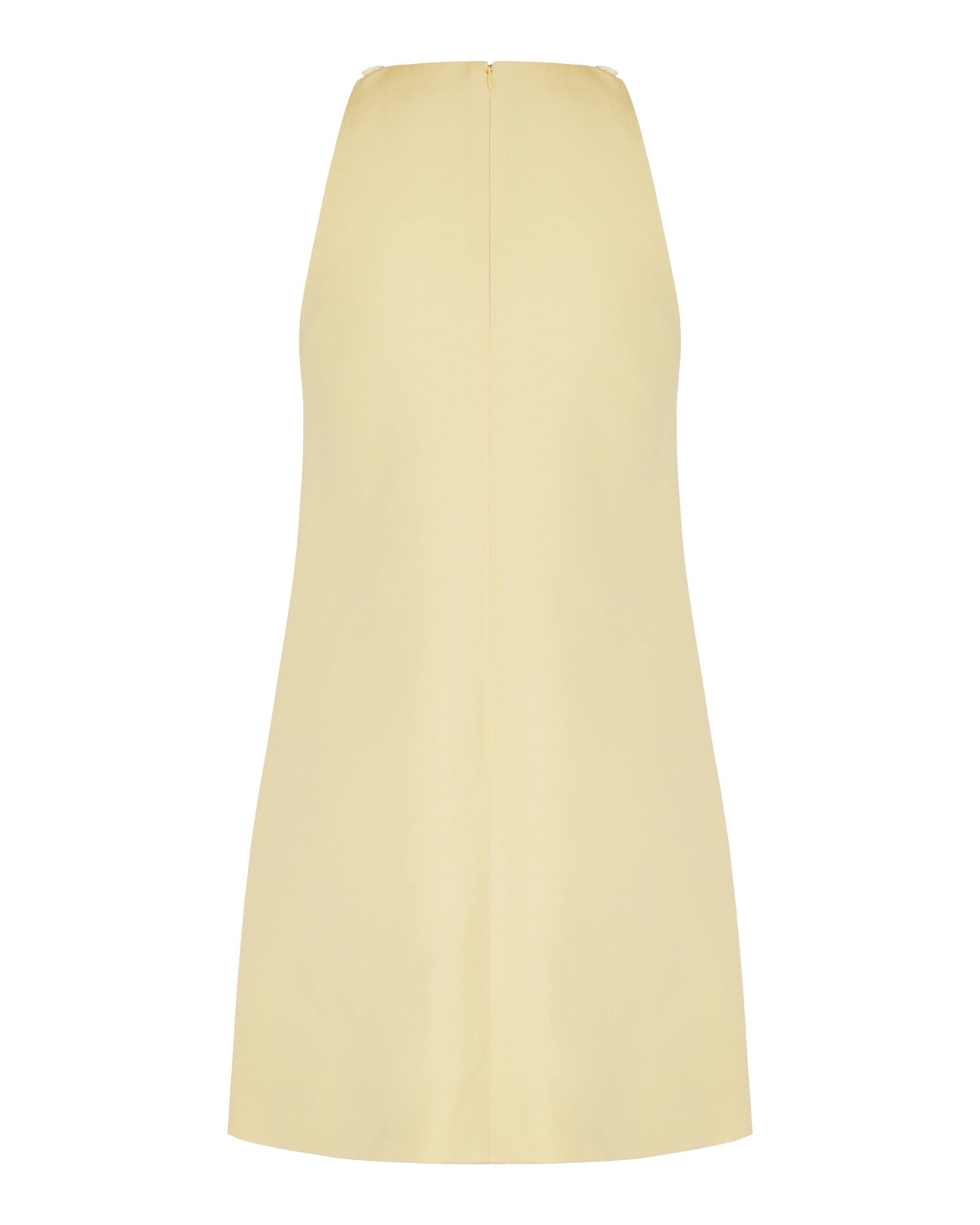 Embroidered crêpe couture short dress