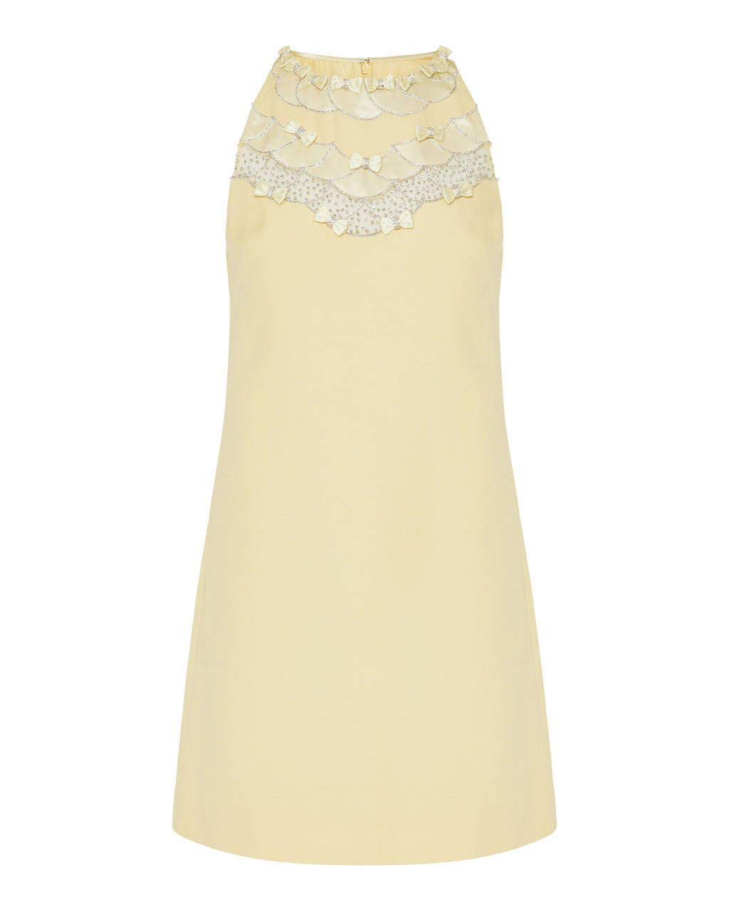 Embroidered crêpe couture short dress