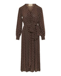Polka dot silk wrap midi dress