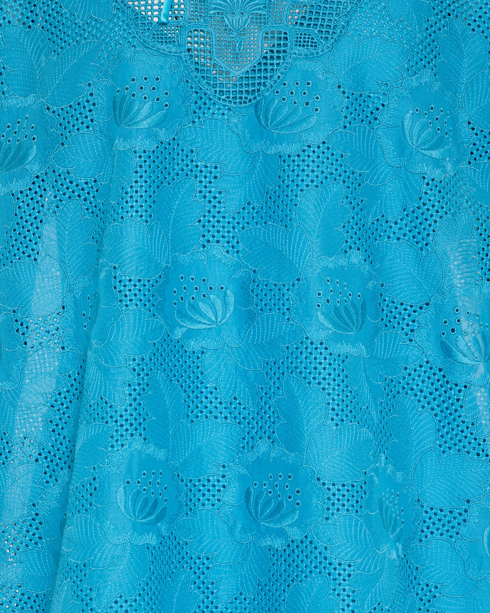 Tie-detailed broderie anglaise cotton mini dress