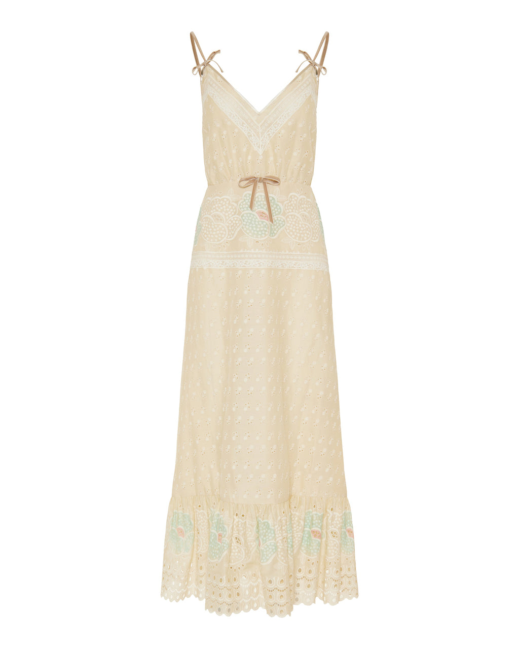 Lace-trim maxi dress